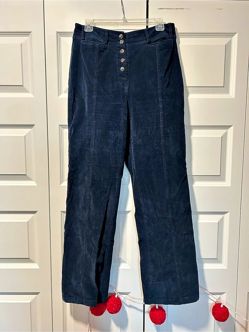 Treasure & Bond Wide Leg Corduroy Pants in Black Size 12
